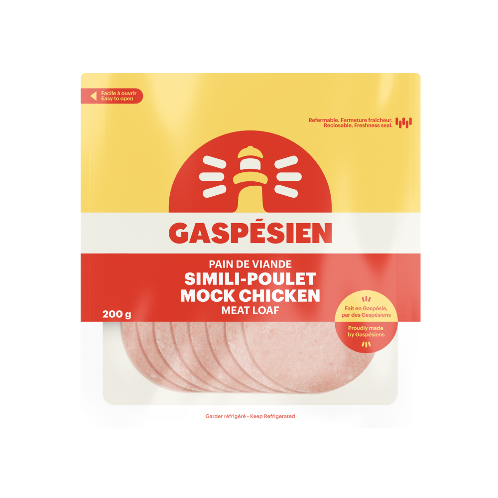 Gaspésien's Pre-packaged Round Mock Chicken Meat Loaf